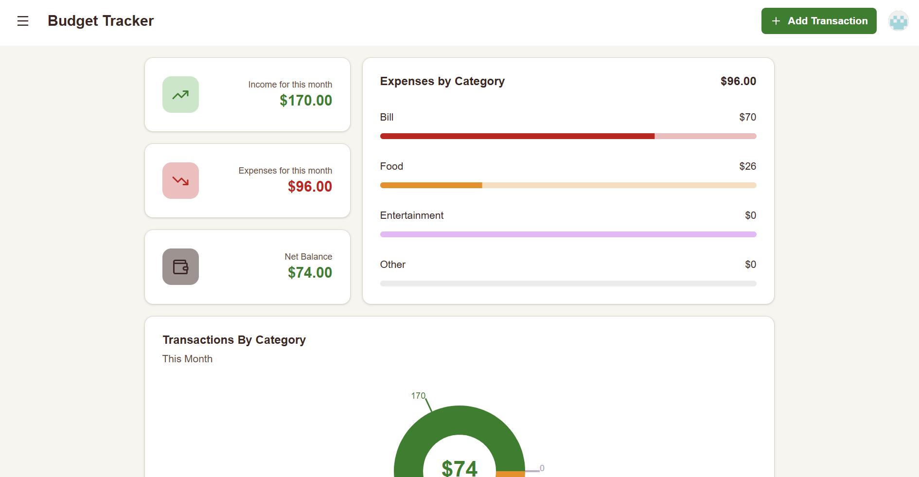 Finance Dashboard screenshot